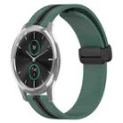 For Garminmove Luxe 20mm Folding Magnetic Clasp Silicone Watch Band(Olive Green + Black) - 1