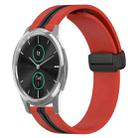 For Garminmove Luxe 20mm Folding Magnetic Clasp Silicone Watch Band(Red+Black) - 1