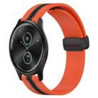 For Garmin Garminmove Style 20mm Folding Magnetic Clasp Silicone Watch Band(Orange+Black) - 1