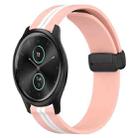 For Garmin Garminmove Style 20mm Folding Magnetic Clasp Silicone Watch Band(Pink+White) - 1