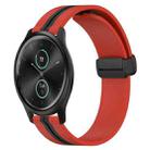 For Garmin Garminmove Style 20mm Folding Magnetic Clasp Silicone Watch Band(Red+Black) - 1