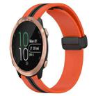 For Garmin Forerunner 645 Music 20mm Folding Magnetic Clasp Silicone Watch Band(Orange+Black) - 1