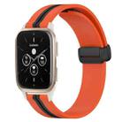 For Garmin Forerunner Sq2 Music 20mm Folding Magnetic Clasp Silicone Watch Band(Orange+Black) - 1