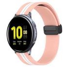 For Samsung Galaxy Watch Active 2 40mm 20mm Folding Magnetic Clasp Silicone Watch Band(Pink+White) - 1