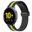 For Samsung Galaxy Watch Active 2 40mm 20mm Folding Magnetic Clasp Silicone Watch Band(Black+Lime Green) - 1