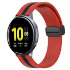 For Samsung Galaxy Watch Active 2 40mm 20mm Folding Magnetic Clasp Silicone Watch Band(Red+Black) - 1