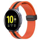 For Samsung Galaxy Watch Active 2 44mm 20mm Folding Magnetic Clasp Silicone Watch Band(Orange+Black) - 1