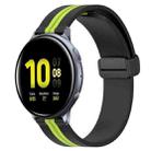 For Samsung Galaxy Watch Active 2 44mm 20mm Folding Magnetic Clasp Silicone Watch Band(Black+Lime Green) - 1