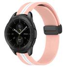 For Samsung Galaxy Watch 42mm 20mm Folding Magnetic Clasp Silicone Watch Band(Pink+White) - 1