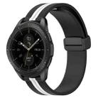 For Samsung Galaxy Watch 42mm 20mm Folding Magnetic Clasp Silicone Watch Band(Black+White) - 1