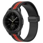 For Samsung Galaxy Watch 42mm 20mm Folding Magnetic Clasp Silicone Watch Band(Black+Red) - 1