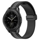 For Samsung Galaxy Watch 42mm 20mm Folding Magnetic Clasp Silicone Watch Band(Black+Grey) - 1