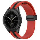 For Samsung Galaxy Watch 42mm 20mm Folding Magnetic Clasp Silicone Watch Band(Red+Black) - 1