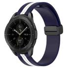 For Samsung Galaxy Watch 42mm 20mm Folding Magnetic Clasp Silicone Watch Band(Midnight Blue + White) - 1