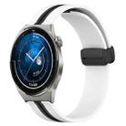 For Huawei Watch GT3 Pro 43mm 20mm Folding Magnetic Clasp Silicone Watch Band(White+Black) - 1