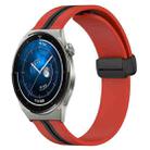 For Huawei Watch GT3 Pro 43mm 20mm Folding Magnetic Clasp Silicone Watch Band(Red+Black) - 1