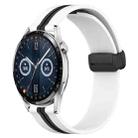 For Huawei Watch GT3 42mm 20mm Folding Magnetic Clasp Silicone Watch Band(White+Black) - 1