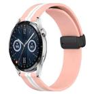 For Huawei Watch GT3 42mm 20mm Folding Magnetic Clasp Silicone Watch Band(Pink+White) - 1
