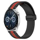 For Huawei Watch GT3 42mm 20mm Folding Magnetic Clasp Silicone Watch Band(Black+Red) - 1