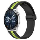 For Huawei Watch GT3 42mm 20mm Folding Magnetic Clasp Silicone Watch Band(Black+Lime Green) - 1