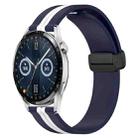 For Huawei Watch GT3 42mm 20mm Folding Magnetic Clasp Silicone Watch Band(Midnight Blue + White) - 1