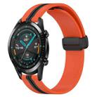 For Huawei Watch GT2 42mm 20mm Folding Magnetic Clasp Silicone Watch Band(Orange+Black) - 1