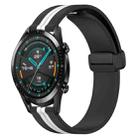 For Huawei Watch GT2 42mm 20mm Folding Magnetic Clasp Silicone Watch Band(Black+White) - 1