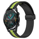 For Huawei Watch GT2 42mm 20mm Folding Magnetic Clasp Silicone Watch Band(Black+Lime Green) - 1