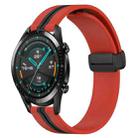 For Huawei Watch GT2 42mm 20mm Folding Magnetic Clasp Silicone Watch Band(Red+Black) - 1