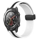 For Huawei Watch 2 20mm Folding Magnetic Clasp Silicone Watch Band(White+Black) - 1