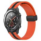 For Huawei Watch 2 20mm Folding Magnetic Clasp Silicone Watch Band(Orange+Black) - 1