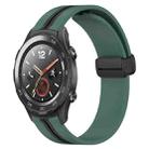 For Huawei Watch 2 20mm Folding Magnetic Clasp Silicone Watch Band(Olive Green + Black) - 1