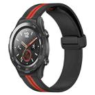 For Huawei Watch 2 20mm Folding Magnetic Clasp Silicone Watch Band(Black+Red) - 1