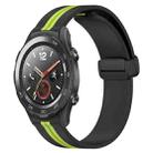 For Huawei Watch 2 20mm Folding Magnetic Clasp Silicone Watch Band(Black+Lime Green) - 1
