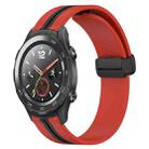 For Huawei Watch 2 20mm Folding Magnetic Clasp Silicone Watch Band(Red+Black) - 1