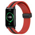 For Honor Watch ES 20mm Folding Magnetic Clasp Silicone Watch Band(Red+Black) - 1