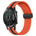 For Honor MagicWatch2 42mm 20mm Folding Magnetic Clasp Silicone Watch Band(Orange+Black) - 1