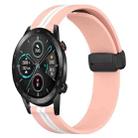 For Honor MagicWatch2 42mm 20mm Folding Magnetic Clasp Silicone Watch Band(Pink+White) - 1