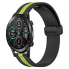 For Honor MagicWatch2 42mm 20mm Folding Magnetic Clasp Silicone Watch Band(Black+Lime Green) - 1