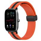 For Amazfit GTS 2 Mini 20mm Folding Magnetic Clasp Silicone Watch Band(Orange+Black) - 1