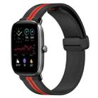 For Amazfit GTS 2 Mini 20mm Folding Magnetic Clasp Silicone Watch Band(Black+Red) - 1