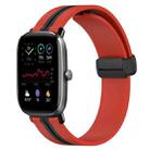 For Amazfit GTS 2 Mini 20mm Folding Magnetic Clasp Silicone Watch Band(Red+Black) - 1