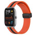 For Amazfit GTS 20mm Folding Magnetic Clasp Silicone Watch Band(Orange+Black) - 1