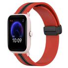 For Amazfit Pop Pro 20mm Folding Magnetic Clasp Silicone Watch Band(Red+Black) - 1