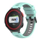 For Garmin Forerunner 220 Two-Color Silicone Watch Band(Teal+Grey) - 1