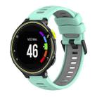 For Garmin Forerunner 230 Two-Color Silicone Watch Band(Teal+Grey) - 1