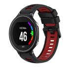 For Garmin Forerunner 630 Two-Color Silicone Watch Band(Black+Red) - 1