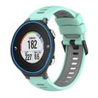 For Garmin Forerunner 620 Two-Color Silicone Watch Band(Teal+Grey) - 1