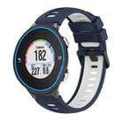 For Garmin Forerunner 620 Two-Color Silicone Watch Band(Midnight Blue + White) - 1