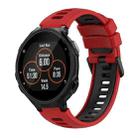 For Garmin Forerunner 735 / 735XT Two-Color Silicone Watch Band(Red+Black) - 1